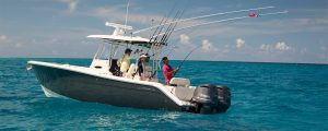 Cobia 301 center console fishing offshore
